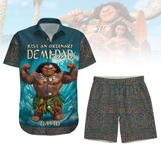 Discover Demi Dad Button Shirt, Just An Ordinary Demi Dad Shirt, Maui Shirt for Dad, Disney Moana Hawaiian Shirt, Beach Shorts, Fathers Day Gift
