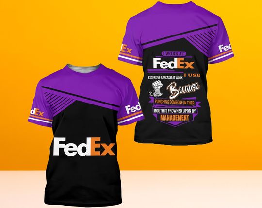 FedEx Truck T-shirt 3D For Delivery Driver, FedEx 3D T-shirt