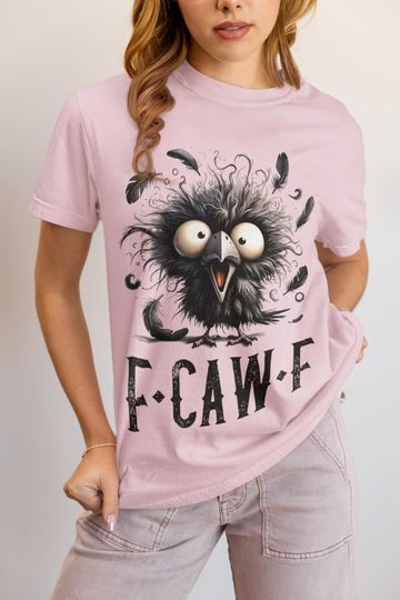 Discover F-CAW-F Funny Crow T-Shirt: Sarcastic Halloween Raven Tee