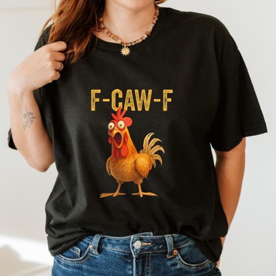 Discover Funny Chicken Shirt - F-Caw-F Meme Tee - Sarcastic Rooster Shirt - Farm Animal Humor Gift