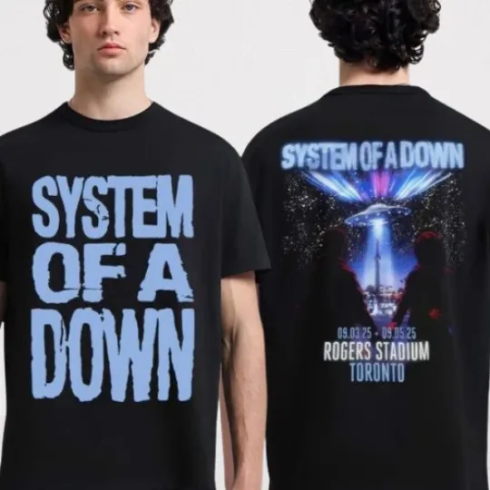 SYSTEM OF DOWN Toronto Ufo Artwork  September 3-5 2025 Two Sided T-Shirt