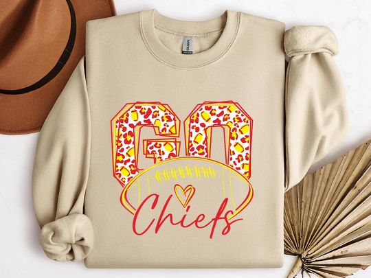 Vintage Kansas City Chiefs Football Sweatshirt, Kansas City Fan Sweatshirt, Game Day Sweatshirt Football Gifts