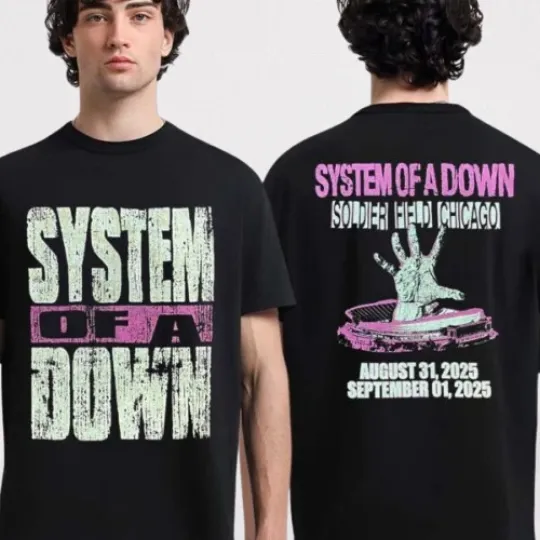 SYSTEM OF DOWN Chicago August 31 And September 1 2025 With Stadium Art T-Shirt