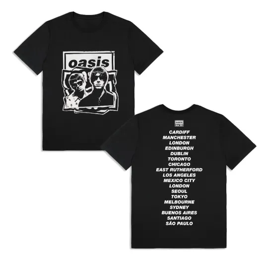 Discover OASIS Live '25 Cut Out Photo Tour T-shirt Black