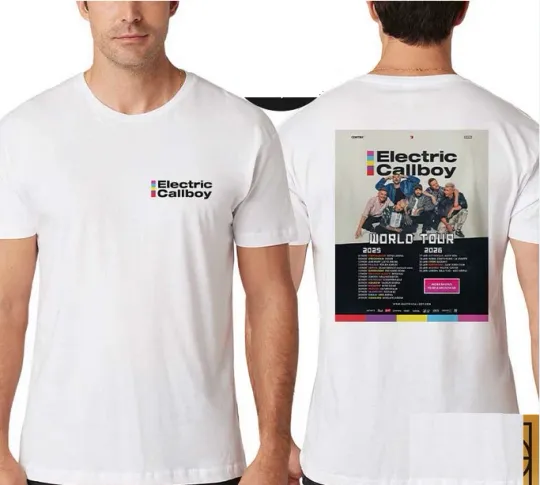 Discover Electric Callboy World Tour 2025-2026 Tour Dates Two Sides Unisex T-Shirt
