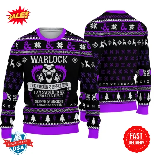 Dnd Classes Warlock Ugly Sweater Christmas
