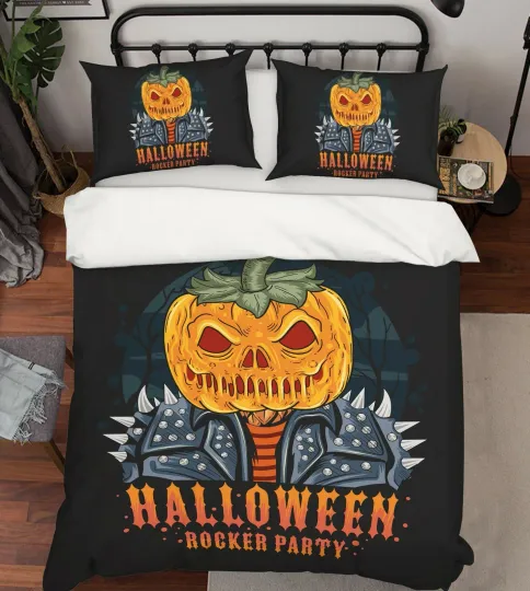 Discover 3D Pumpkin Armor O42 Halloween Bed Pillowcases and Quilt Cover