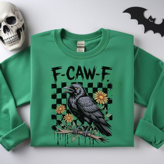 Discover F-Caw-F Funny Crow Shirt, Black Crow Moonlit Raven  Sweatshirt, Funny Sassy Raven Lover Gift, Autumn Style, Nature-Inspired