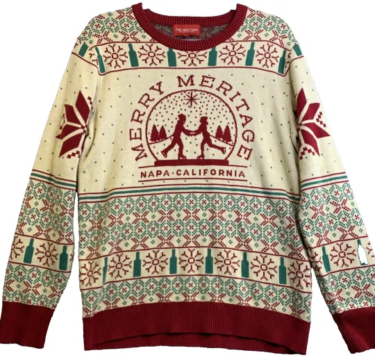 Discover Rare MERITAGE RESORT Christmas Sweater Womens M Spa California Ugly