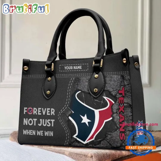 Houstons Team Texans Forever Leather Bag, Sport Leather Bag, Unisex Bag