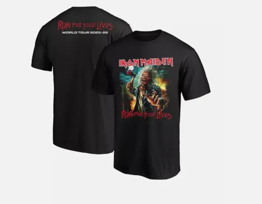 Iron Maiden Run For Your Lives World Tour 2025 26 Two Side Unisex T-shirt