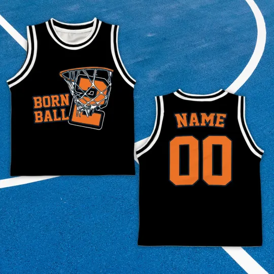 Discover Personalized Basketball Jersey Born 2 Ball, Birthday Kid Basketball Tank Top Kid