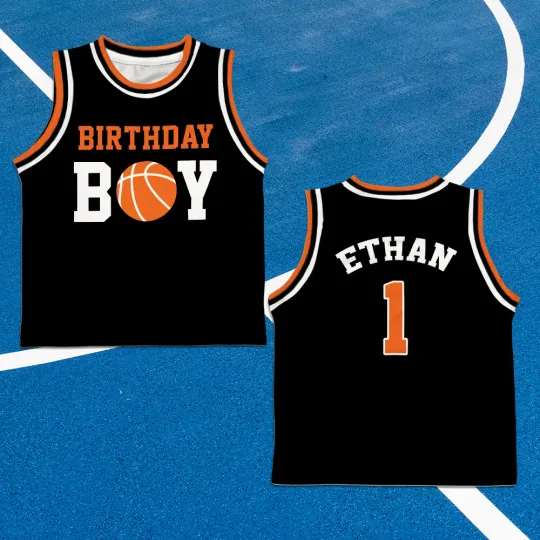 Customized Basketball Jersey Shirt Birthday Boy Jersey Kid Birthday Gift For Boy