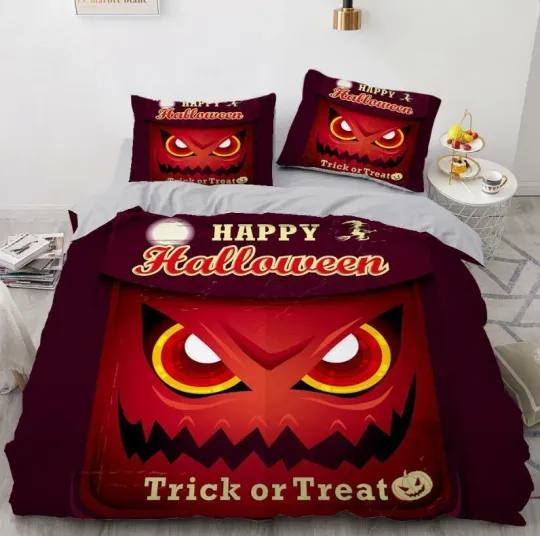 Discover 3D Halloween Monsters NAO63 Bed Pillowcases Quilt Duvet Cover Set Queen King Fay