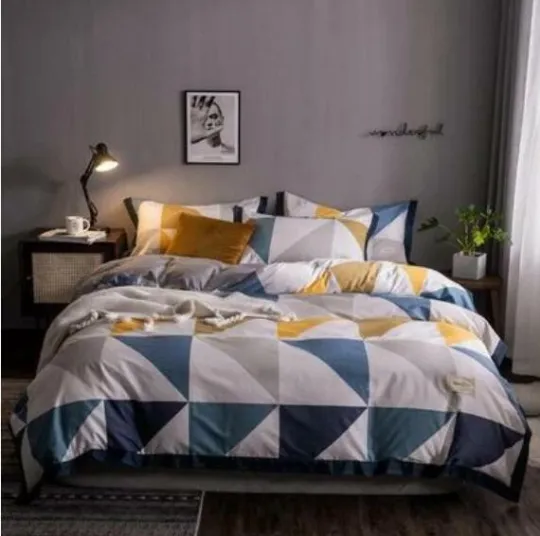 Discover 3D Blue Triangle ZHUA3976 Bed Pillowcases Quilt Duvet Cover Set Queen King Zoe