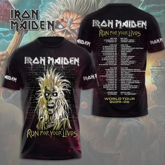 Discover Maiden run for your lives tour on May 2025 T-shirt 3D