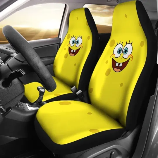 SpongeBob Face Cartoon Car Seat Cover