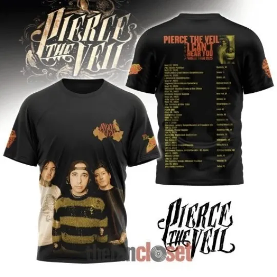 Pierce The Veil I Can’t Hear You Tour World Tour 2025 3D Shirt