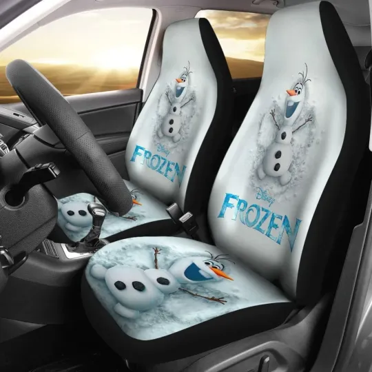 Discover Cute Olaf Frozen Car Seat Covers, Cartoon Gift Idea.