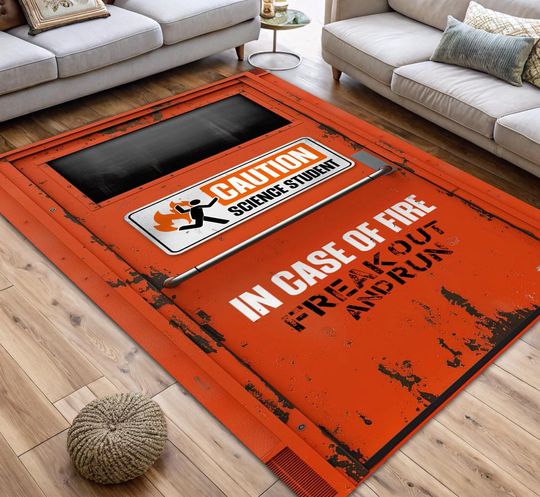 Discover Exit Sign Rug: Pop Art Emergency Escape Rug