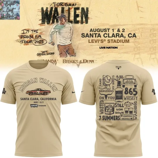 Discover Wallen Western Im the Problem Tour 2025 California 3D T-shirt