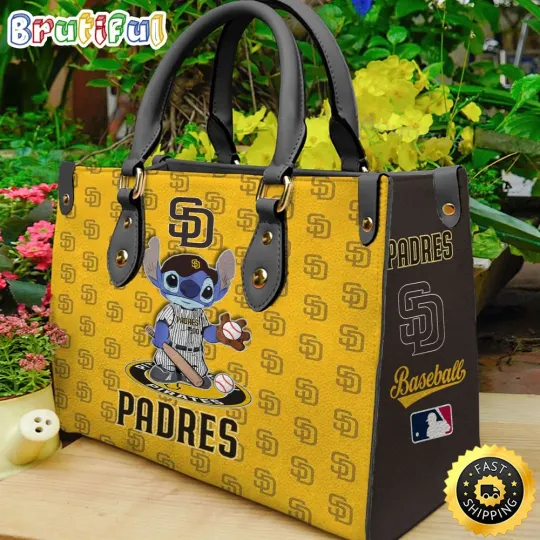 Personalized San Diegos Team Padress Film Cartoon Leather Bag, Leather Bag
