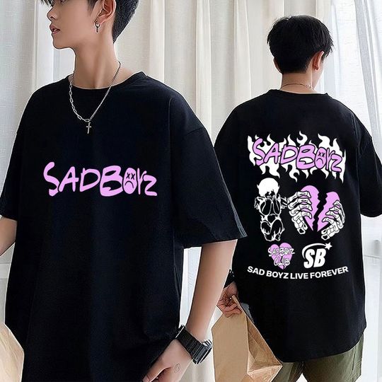 Singer Junior H Sad Boyz Graphic T Shirt World Tour Merch Men's Punk Harajuku