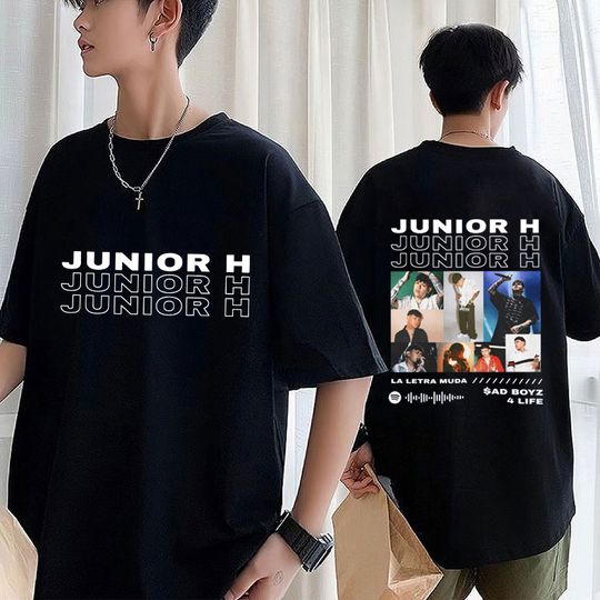 Discover Junior H Sad Boyz Tour Merch T-shirt La Letra Muda Men Women Fashion T Shirt