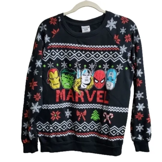 Marvel Ugly Christmas Sweater Large Holiday Festive Comics