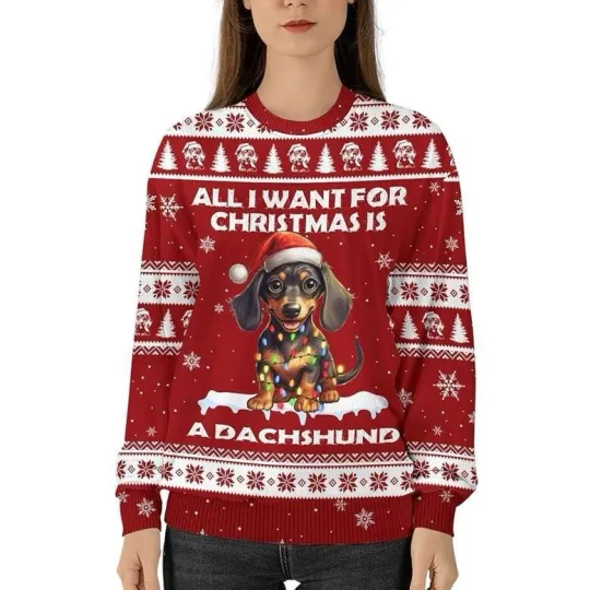 Dachshund Funny Movie Character Ugly Christmas Sweater Happy Holiday Gift