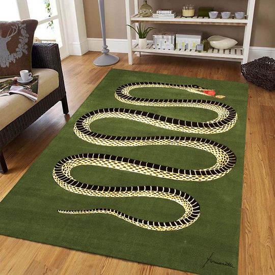 Snake Pattern Rug, Snake Rugs, Green Rugs, Animal Rug, Entry Rug