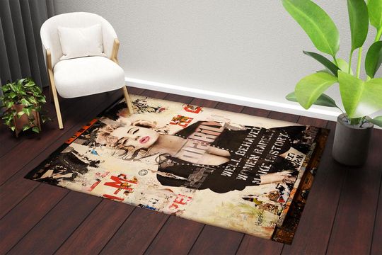 Merilyn Monroe Pop Art Rug: Colorful Cotton Area Rug