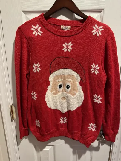 Discover Santa Ugly Christmas Sweater By Merry Christmas  by Poof Women's Size Medium Red