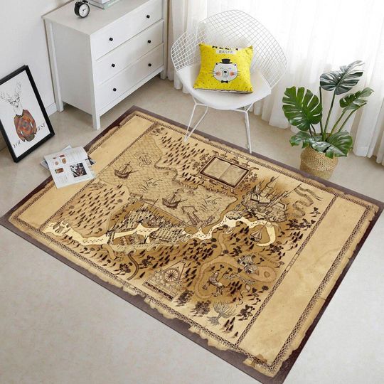 Discover Map Rug,Wizardy Carpet,Witchcraft Kids Rug,Popular Movie Rug,Kids Room Rug