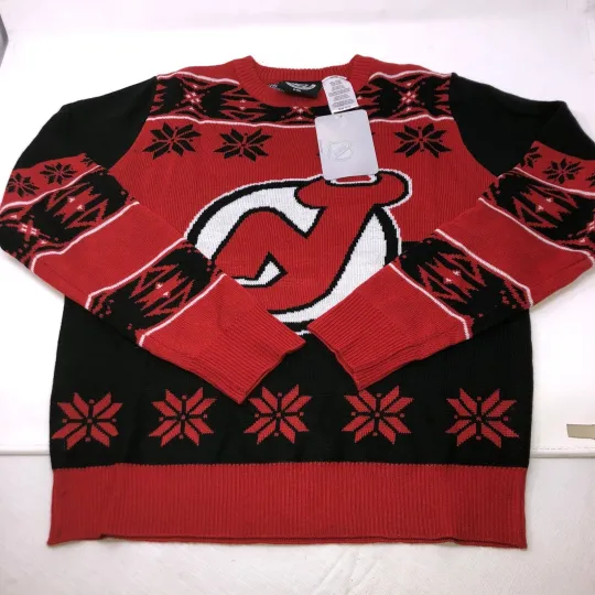 Discover New Jersey Devils Ugly Christmas Sweater New With Tags Youth Size M 10/12