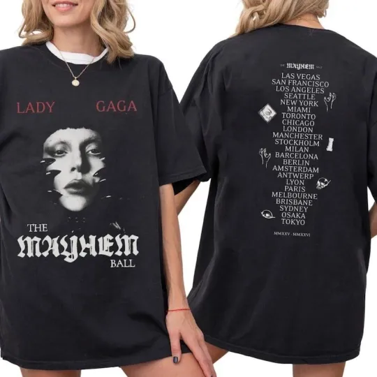Ld ga The Mayhem Ball Tour Date 2 Sides T-Shirt, Retro Concert Tee Fan Gift