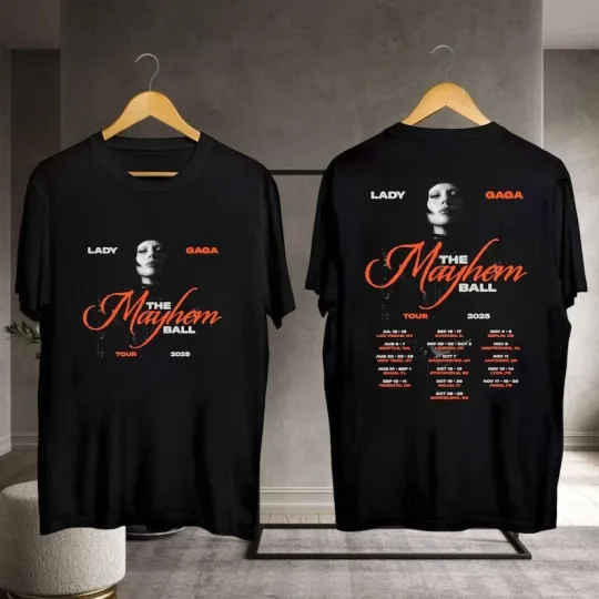 Discover Ld ga Mayhem Ball Tour 2 Sides T-Shirt, Retro Concert Merch, Music Fan Gift