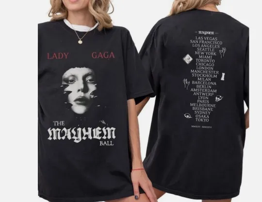 Discover Ld ga The Mayhem Ball Tour Date 2 Sides T-Shirt, Retro Concert Tee Fan Gift