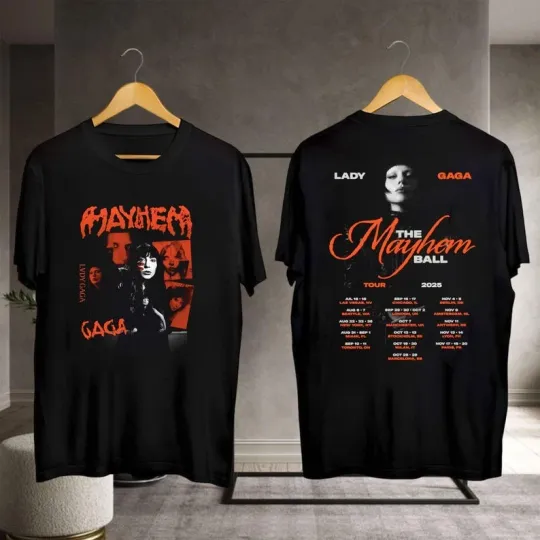 Discover Ld ga Mayhem Ball Tour 2 Sides T-Shirt, Retro Concert Merch, Music Fan Gift