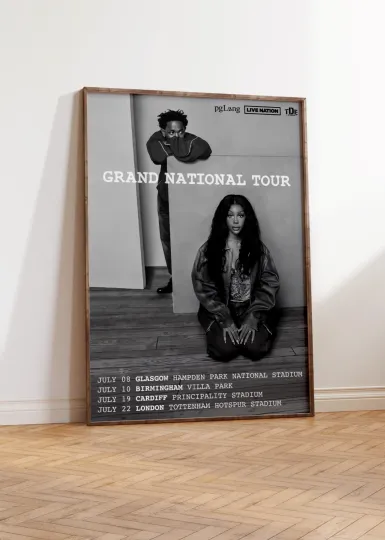 Discover Kendrick Lamar Grand National Tour Poster - SZA Music Print