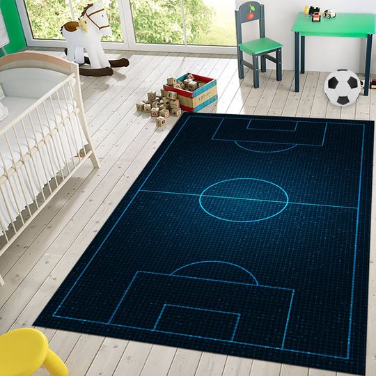 Discover Soccer Field Rug, Football Field Rug, Sport Rug, Gift For Him Her, Kids Room Rug, Home Decor