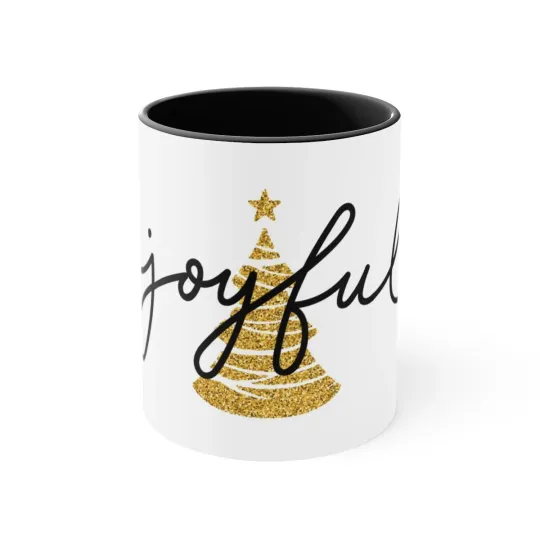 Joyful design - Christmas Accent Coffee Mug,