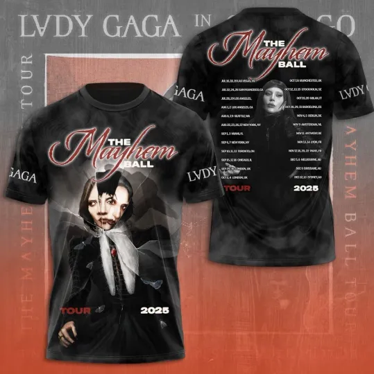 Ld ga Abracadabra The Mayhem Ball 2025 Tour 3D T-Shirt