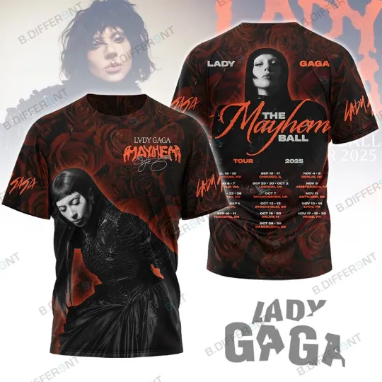 Discover Ld ga The Mayhem Ball Tour 2025 3D Shirt Limited Edition Fan Gift