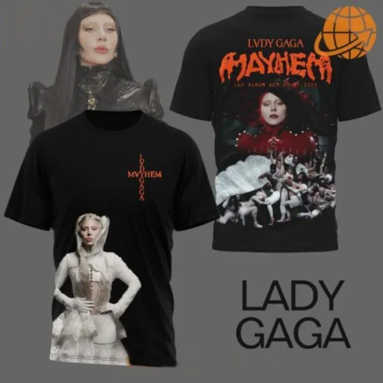 Ld ga Mayhem Album 3D T-Shirt Fan Gift, Music Album Tour T Shirt