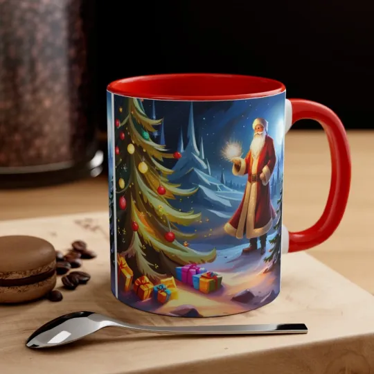Discover Christmas Santa Christmas Tree Accent Coffee Mug,  Coffee Cup