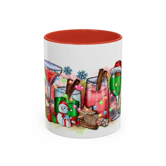 Discover Christmas Accent Mug, Colorful Whimsical Holiday Cup, Festive Drinkware, Xmas