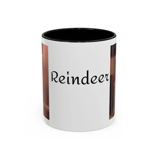 Reindeer Accent Coffee Mug – Festive Hot Drink Cup for Christmas, Holiday