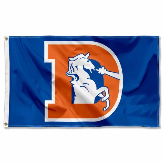 Discover Denver Broncos Football 3x5 ft Classic Logo Retro Flag - football Gift Home Banner