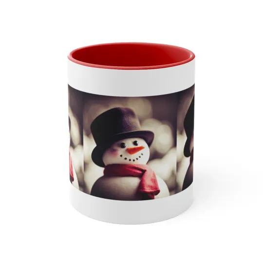 Discover Christmas Snowman Accent Coffee Mug,